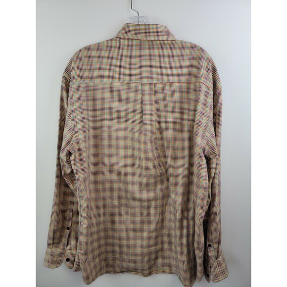 Alan Flusser Plaid Sleeve Button DownStriped Shirt Men's Large - Picture 7 of 11